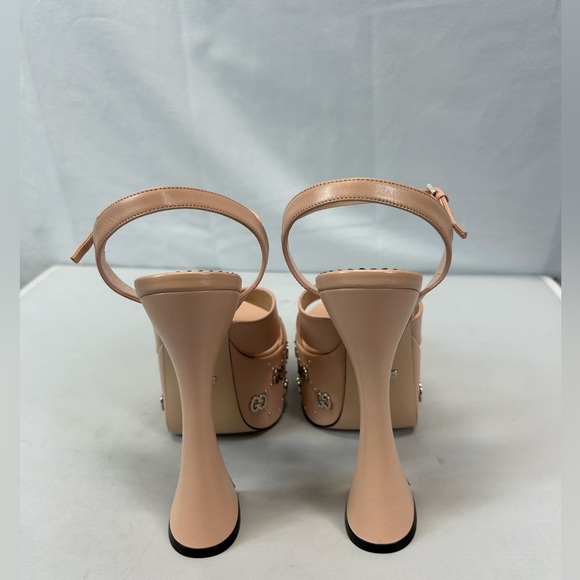 Gucci Interlocking G Studs Leather Platform Sandal in Pink Sz EU 38.5 / US 8.5 - Picture 5 of 7